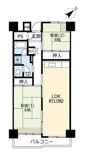 UR武庫川【6階】の間取り