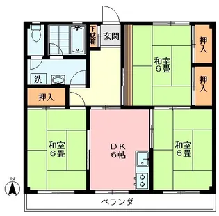 武蔵関アパート2号棟【1階】の間取り