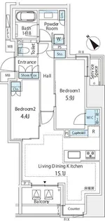 ミレアコート銀座プレミア【8階】の間取り