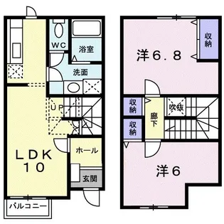 ニューローレルI【1階】の間取り