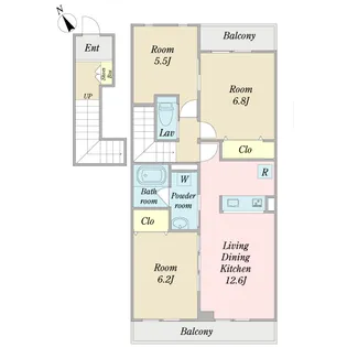ブラン ショコラA【2階】の間取り