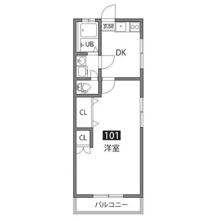 西原コーポ【1階】の間取り