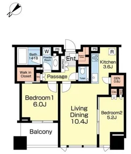 シティタワー有明【14階】の間取り