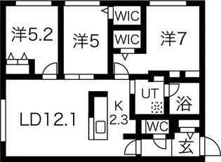 ブランシャールALAIN発寒南【1階】の間取り