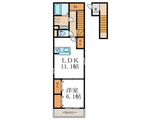 フェリオ西向日 A棟【2階】の間取り