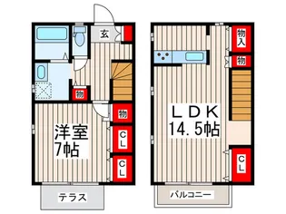 プルミエ葛西C棟【2階】の間取り