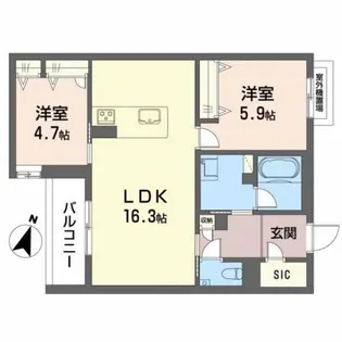 シャーメゾン菊陽【3階】の間取り