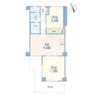 ニューウェルハイツ第2三軒茶屋【1階】の間取り