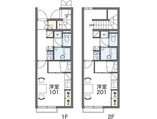 レオパレスヴェルドミールタテハ【2階】の間取り