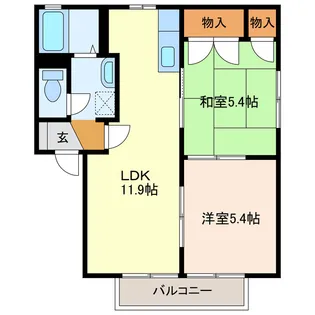 カンフォート中II【2階】の間取り