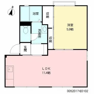 美し浜 E棟【1階】の間取り