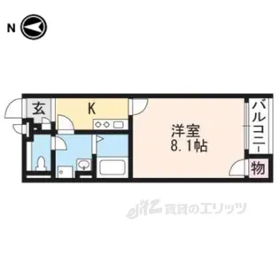 クレイノ太秦天神川【1階】の間取り