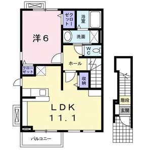 トレンディマイルームB【2階】の間取り