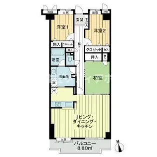 ライオンズマンション津田沼前原【5階】の間取り