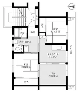 ビレッジハウス所沢1号棟【3階】の間取り