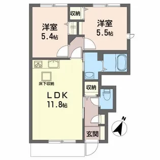 リバティI【1階】の間取り