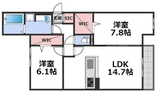 スペチアーレ巽中 A棟【3階】の間取り