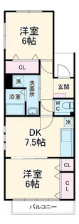 日之出丸太コーポI【2階】の間取り