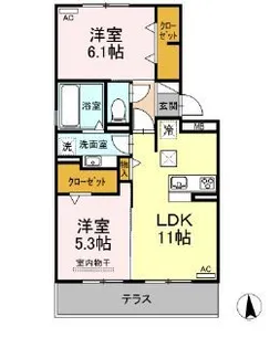 リバーパーク【1階】の間取り
