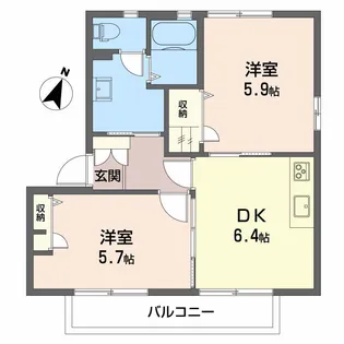 グレイスコートK【2階】の間取り