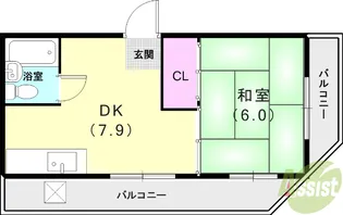 グローリーハイツ御影【3階】の間取り