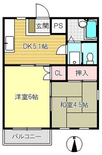 アカネスカイハイツ【3階】の間取り