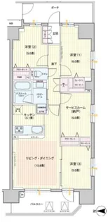 パレステージ綾瀬【7階】の間取り