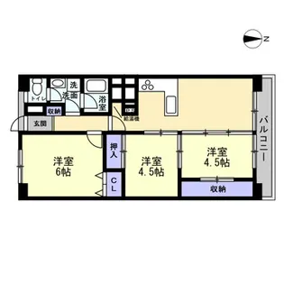 東船橋和光台ハイツ2号棟【6階】の間取り