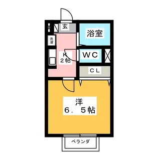 メープル若松【1階】の間取り