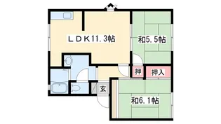 中津ハイツA【1階】の間取り
