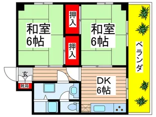 川村第二コ-ポ【1階】の間取り