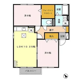 メゾン リベルテ A/B【1階】の間取り