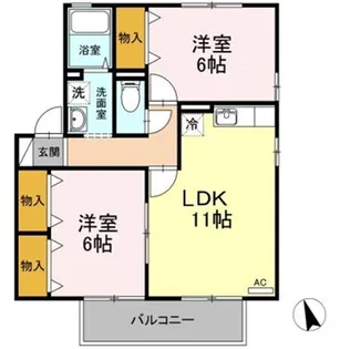 ピュアタウンA棟【2階】の間取り
