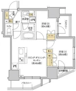 グレーシアフィット三軒茶屋【14階】の間取り