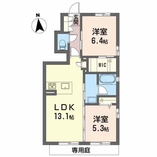 シャーメゾン セルディーナ【1階】の間取り