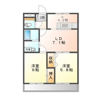 パピヨンプレイス【2階】の間取り