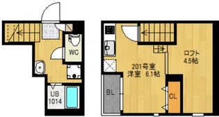RIZEST東仙台【2階】の間取り