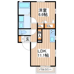 シャーメゾンシルクB【1階】の間取り