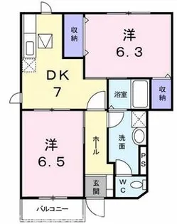 ドゥーソレール1【1階】の間取り