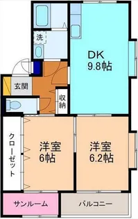 アバンサール・S【1階】の間取り