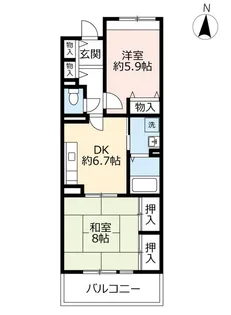 UR茨木学園町【2階】の間取り