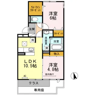 ボヌールK【1階】の間取り