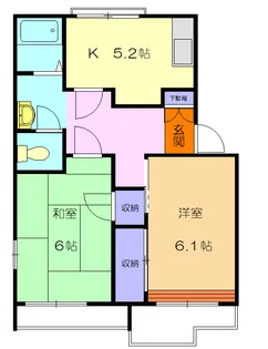 大熊コーポB【2階】の間取り