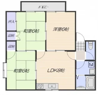 ディアス岡本【2階】の間取り