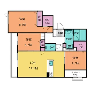ドルチェヴィータ 一宮【3階】の間取り