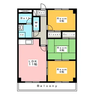 ロイヤルハイム岡田【3階】の間取り