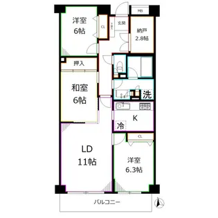 3SLDKの間取り画像