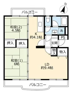 UR落合【4階】の間取り