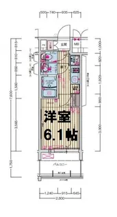 プレサンス京町堀ノース【6階】の間取り