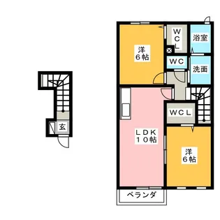 2LDKの間取り画像